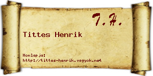 Tittes Henrik névjegykártya